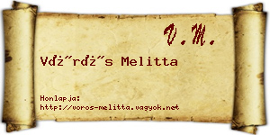 Vörös Melitta névjegykártya